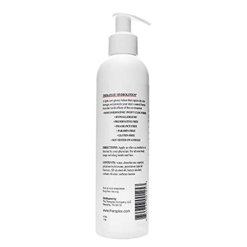 Theraplex Hydro Lotion (8 oz) - No Parabens or Preservatives, Noncomedogenic, and Hypoallergenic, Fragrance-Free, Dermatologist recommended - National Eczema Association Seal of Approval